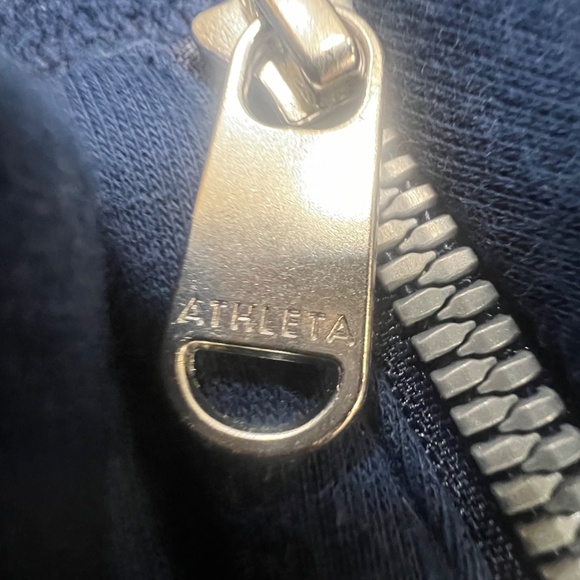 Athleta Cozy Karm Asym Pullover Fleece Navy Blue Sz 2X Cozy Soft Sweatshirt - Picture 6 of 13